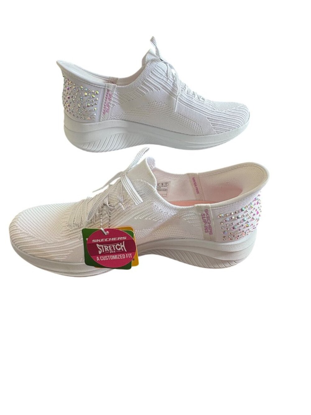 Skechers Hands Free Slip-Ins Ultra Flex 3.0 Shining Glitz White Sneakers Women11 - Picture 2 of 13